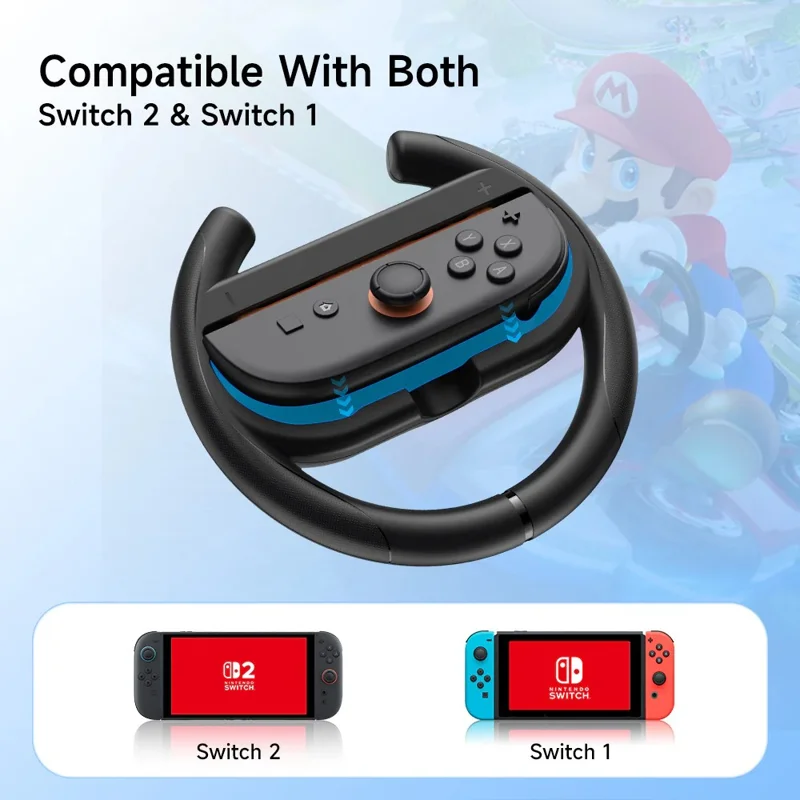 EASYSMX A01 For Nintendo Switch 2  /  Switch Left and Right Joy-Con Controller Holder Racing Steering Wheel Grip Handle
