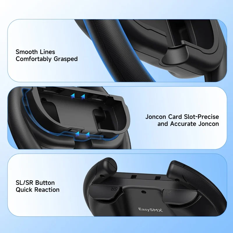 EASYSMX A01 For Nintendo Switch 2  /  Switch Left and Right Joy-Con Controller Holder Racing Steering Wheel Grip Handle