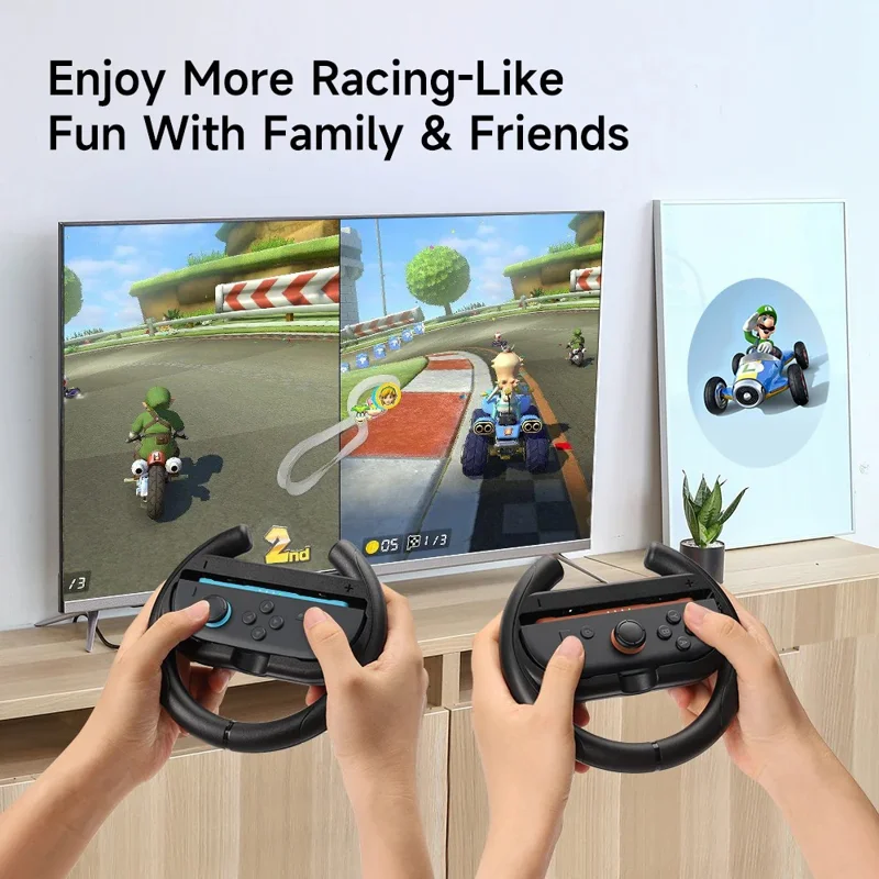 EASYSMX A01 For Nintendo Switch 2  /  Switch Left and Right Joy-Con Controller Holder Racing Steering Wheel Grip Handle