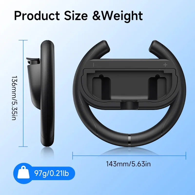 EASYSMX A01 For Nintendo Switch 2  /  Switch Left and Right Joy-Con Controller Holder Racing Steering Wheel Grip Handle