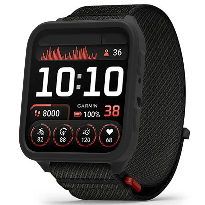 For Garmin Venu X1 Watch Case Soft Silicone Hollow Watch Frame Cover - Black