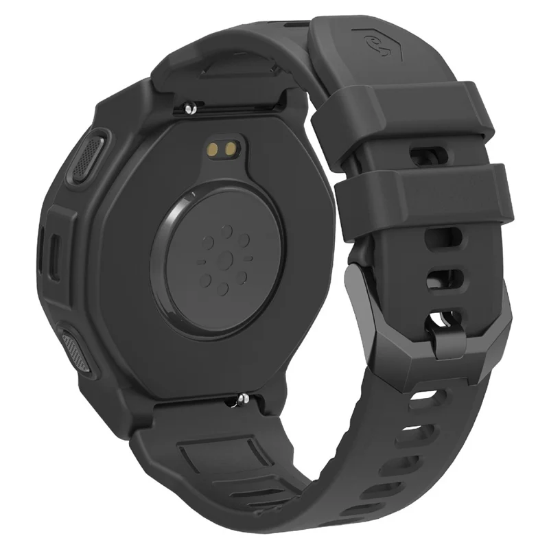 For Huami Amazfit T-Rex 3 Pro 44mm Watch Case Soft Silicone Hollow Watch Frame Cover - Black