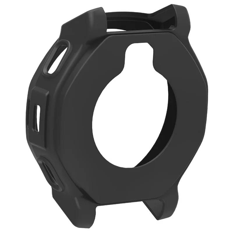 For Huami Amazfit T-Rex 3 Pro 44mm Watch Case Soft Silicone Hollow Watch Frame Cover - Black