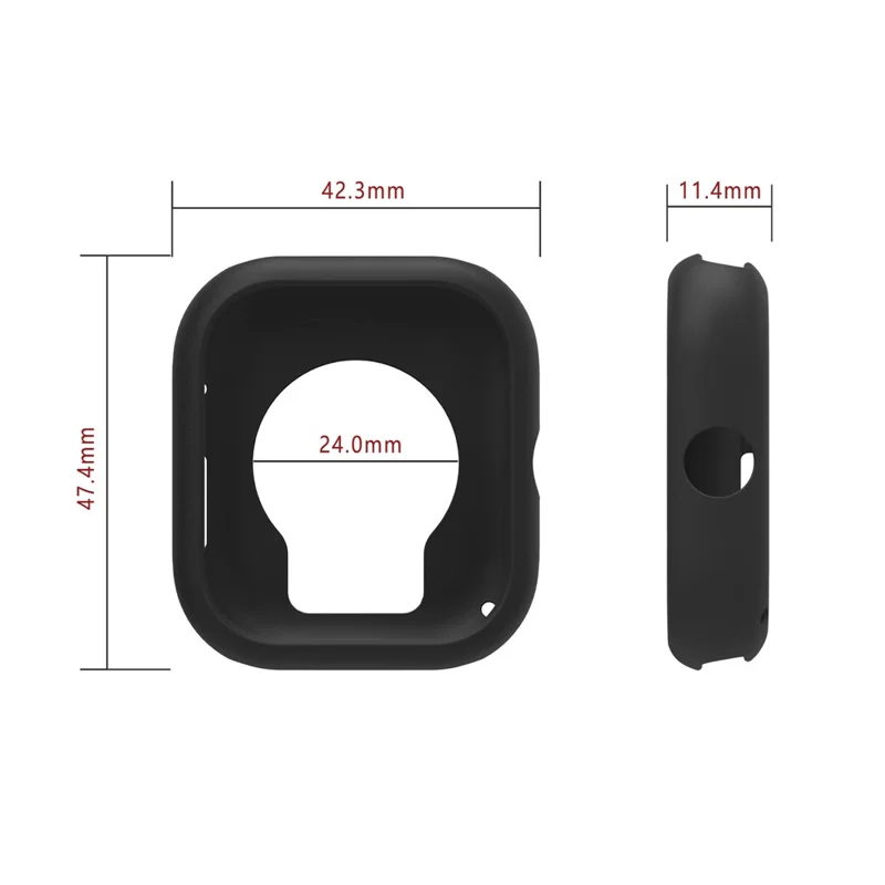 For Honor Watch X5 Watch Case Soft Silicone Hollow Watch Frame Cover - Black