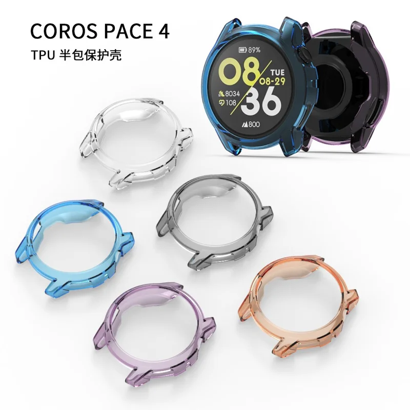 For Coros Pace 4 Protective Watch Case Soft TPU Hollow Out Cover - Transparent Blue