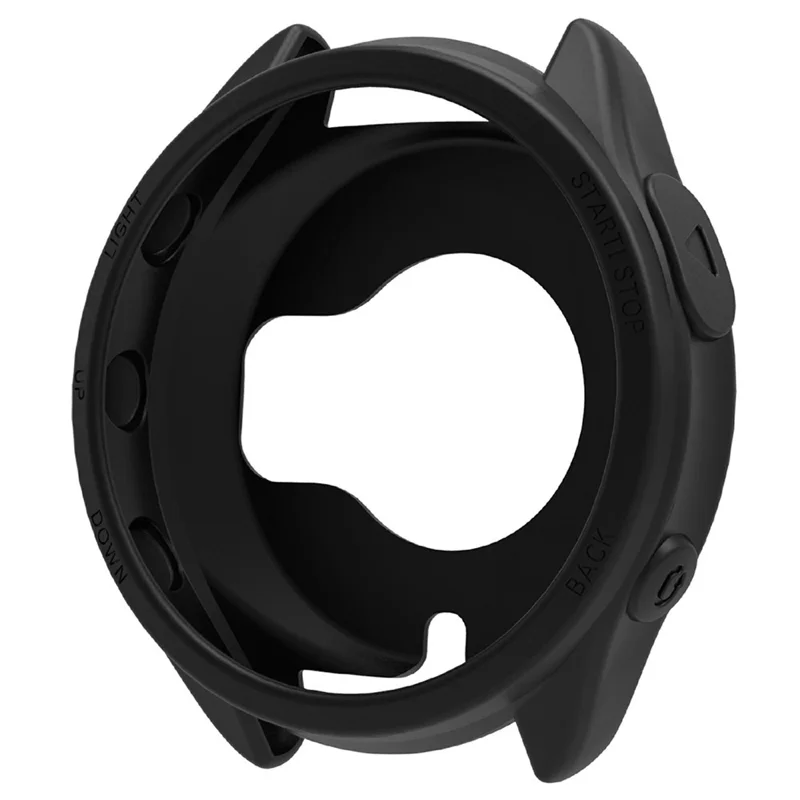 For Garmin Forerunner 965 Watch Case Soft Silicone Hollow Watch Frame Cover - Black