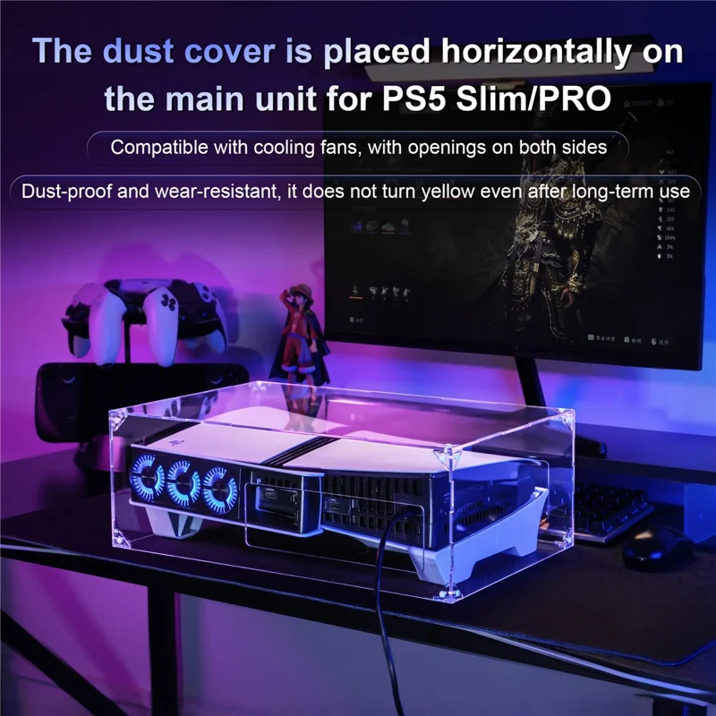 STARTRC GAMES For Sony PlayStation 5 Pro / 5 Slim (Digital / Disc Edition) Dust Cover PMMA Clear Protective Shield