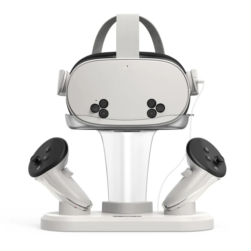 STARTRC GAMES For Meta Quest 3 / 3S Charging Dock Station with Dual Batteries, RGB Ambient Light, VR Headset Storage Holder