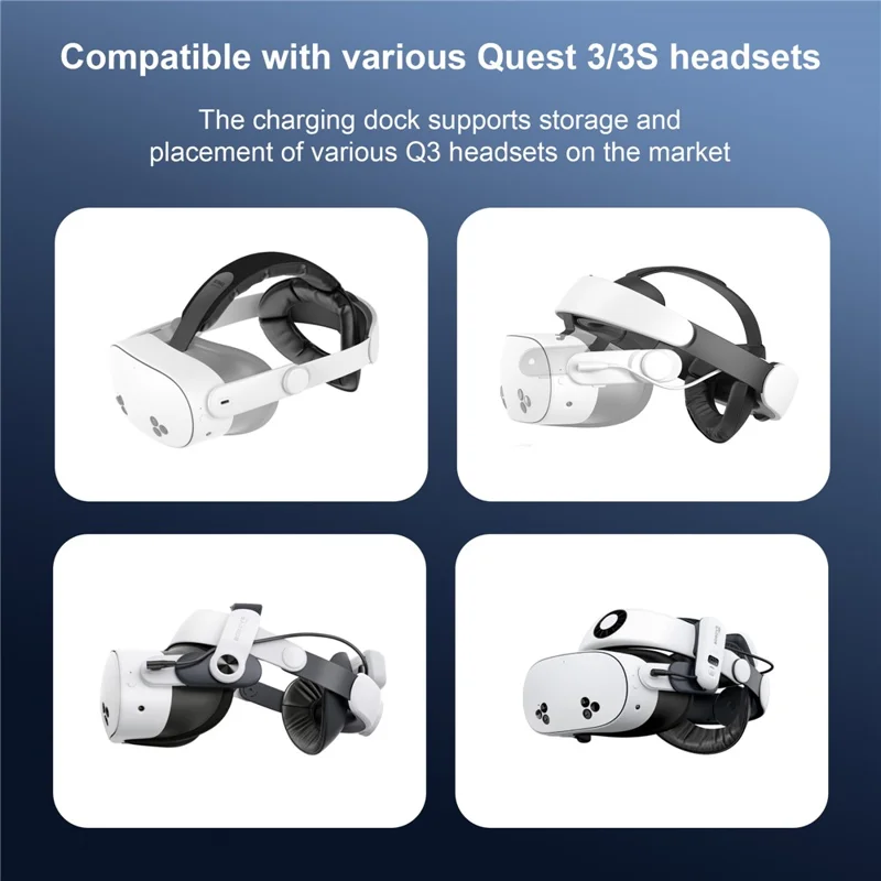 STARTRC GAMES For Meta Quest 3 / 3S Charging Dock Station with Dual Batteries, RGB Ambient Light, VR Headset Storage Holder