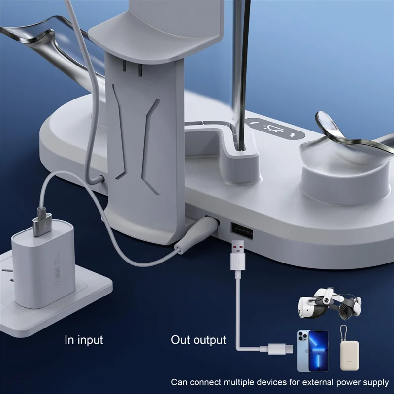 STARTRC GAMES For Meta Quest 3 / 3S Charging Dock Station with Dual Batteries, RGB Ambient Light, VR Headset Storage Holder