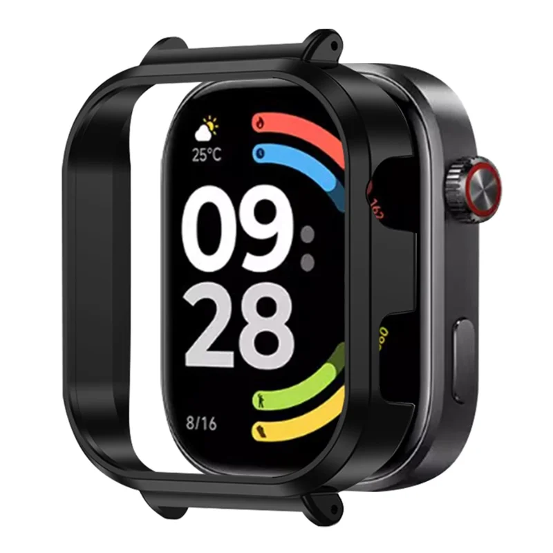 Coque de montre pour Xiaomi Redmi Watch 6, coque de protection en PC creuse - Noir