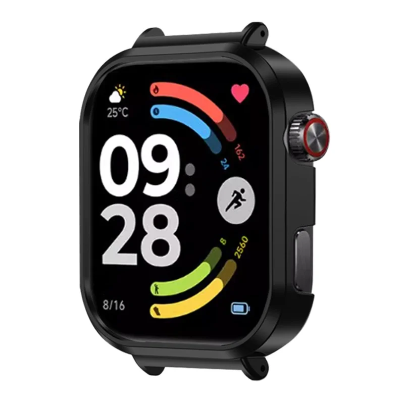 Coque de montre pour Xiaomi Redmi Watch 6, coque de protection en PC creuse - Noir