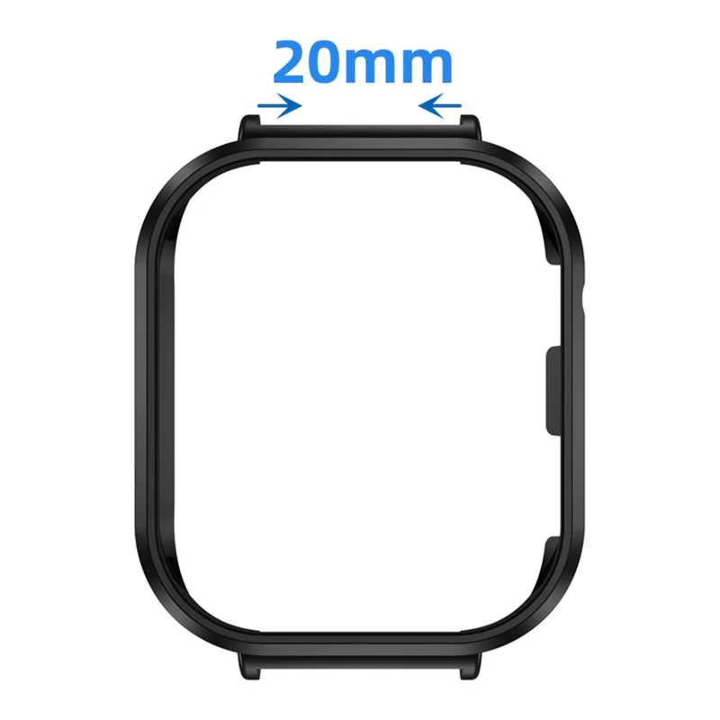 Coque de montre pour Xiaomi Redmi Watch 6, coque de protection en PC creuse - Noir