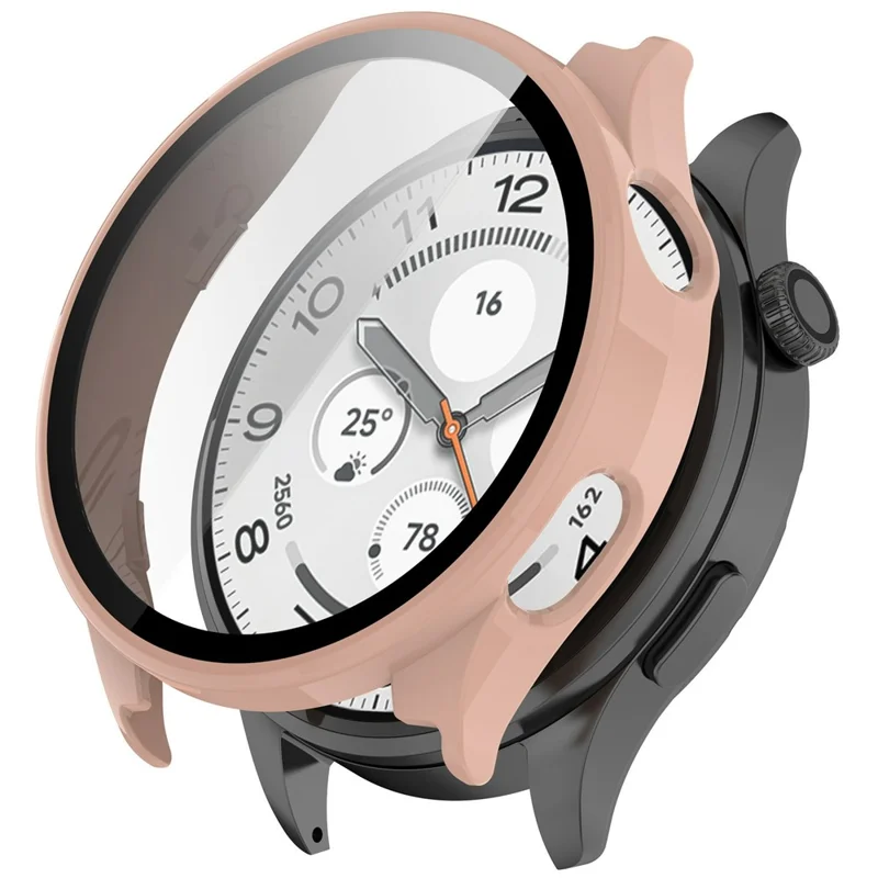 For Xiaomi Redmi Watch 5 Hard PC Watch Case with Tempered Glass Screen Film - Pink