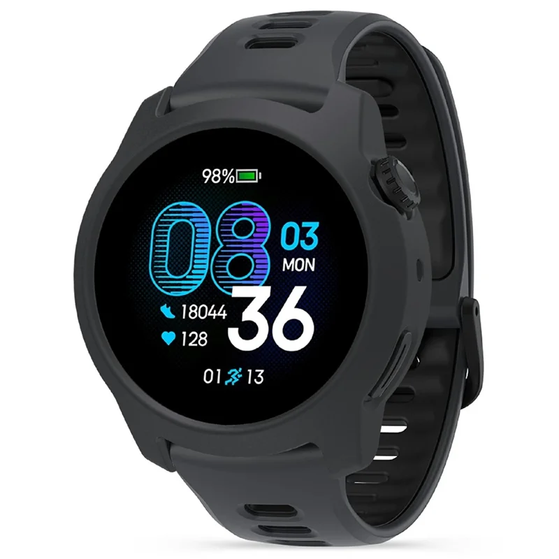 Funda para reloj Coros Pace 4, carcasa blanda de silicona con diseño perforado - Negro