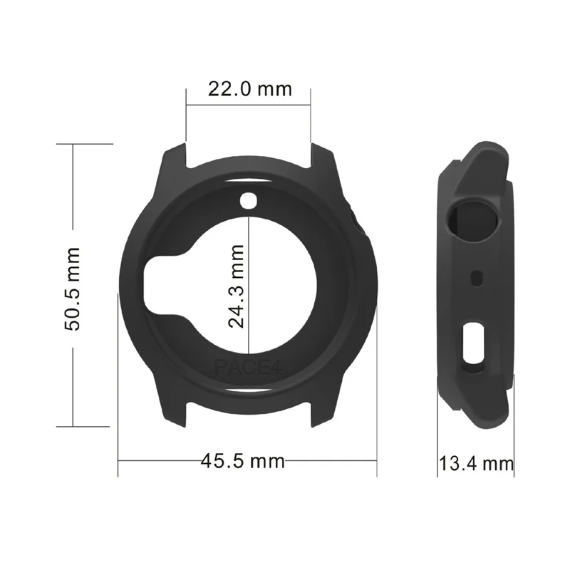 Funda para reloj Coros Pace 4, carcasa blanda de silicona con diseño perforado - Negro