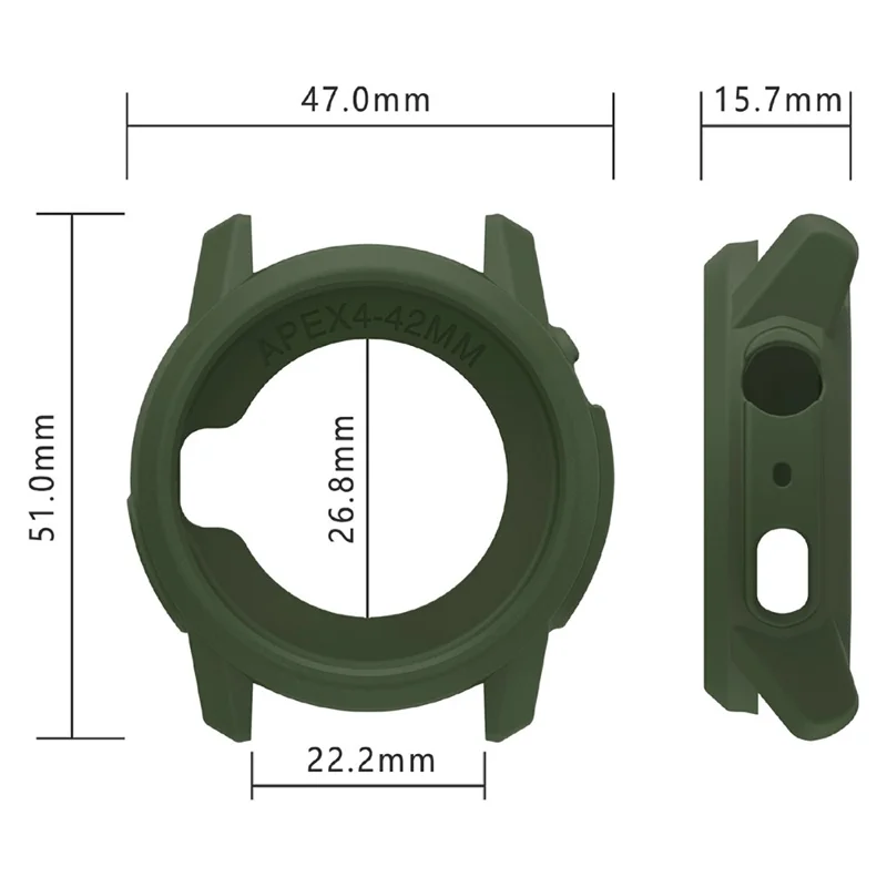 Coque de montre pour Coros Apex 4 42 mm, cadre mou en silicone creux - Noir