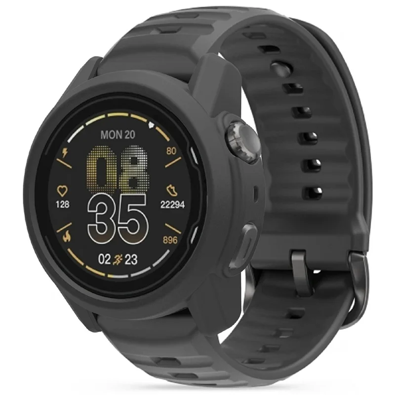 Coque de montre pour Coros Apex 4 46 mm, boîtier souple en silicone, cadre creux - Noir