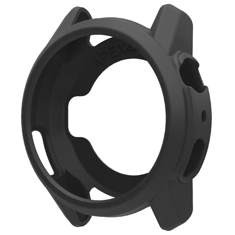 Coque de montre pour Coros Apex 4 46 mm, boîtier souple en silicone, cadre creux - Noir