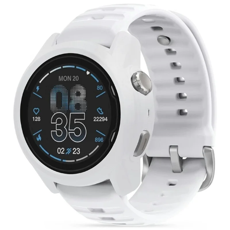 For Coros Apex 4 46mm Watch Case Soft Silicone Hollow Watch Frame Cover - White