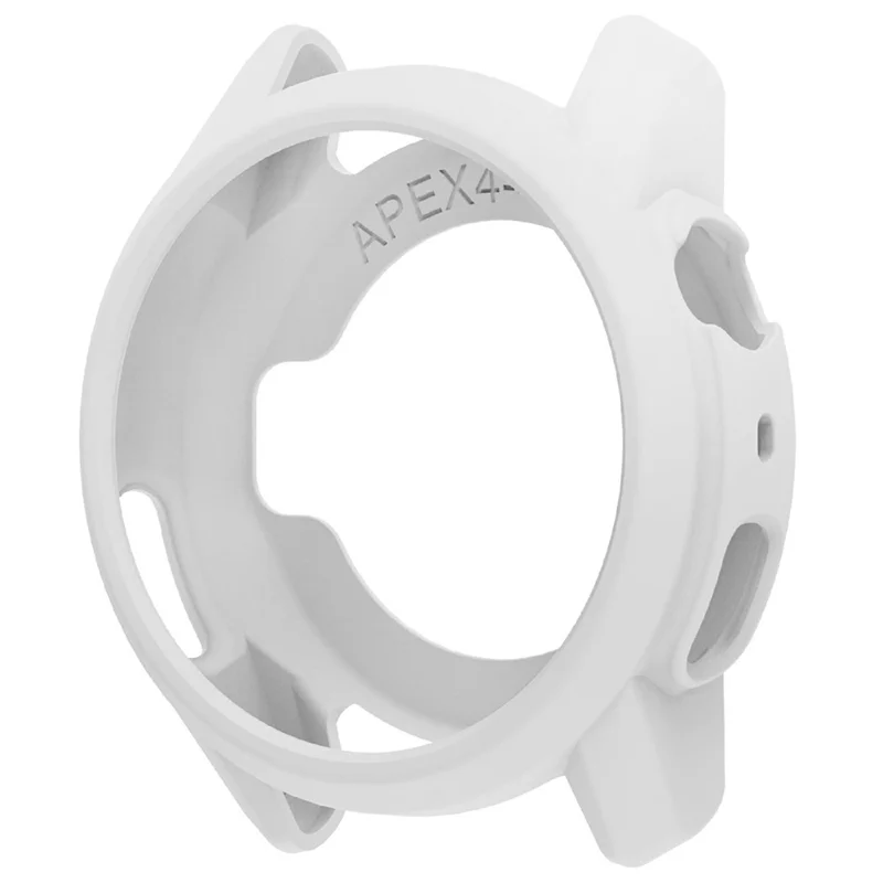 For Coros Apex 4 46mm Watch Case Soft Silicone Hollow Watch Frame Cover - White