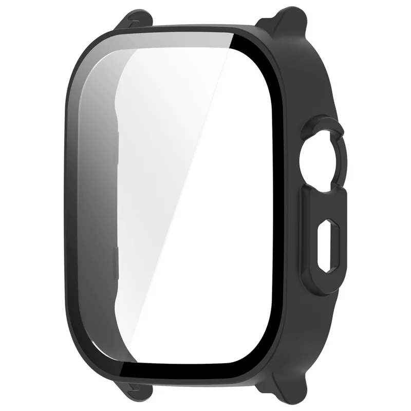 Coque rigide en PC pour Realme Watch 5 avec film de protection en verre trempé - Noir