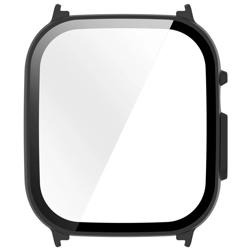 Coque rigide en PC pour Realme Watch 5 avec film de protection en verre trempé - Noir