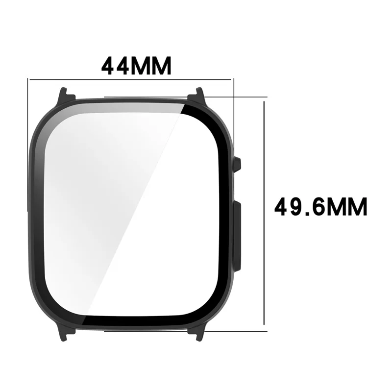 Coque rigide en PC pour Realme Watch 5 avec film de protection en verre trempé - Noir