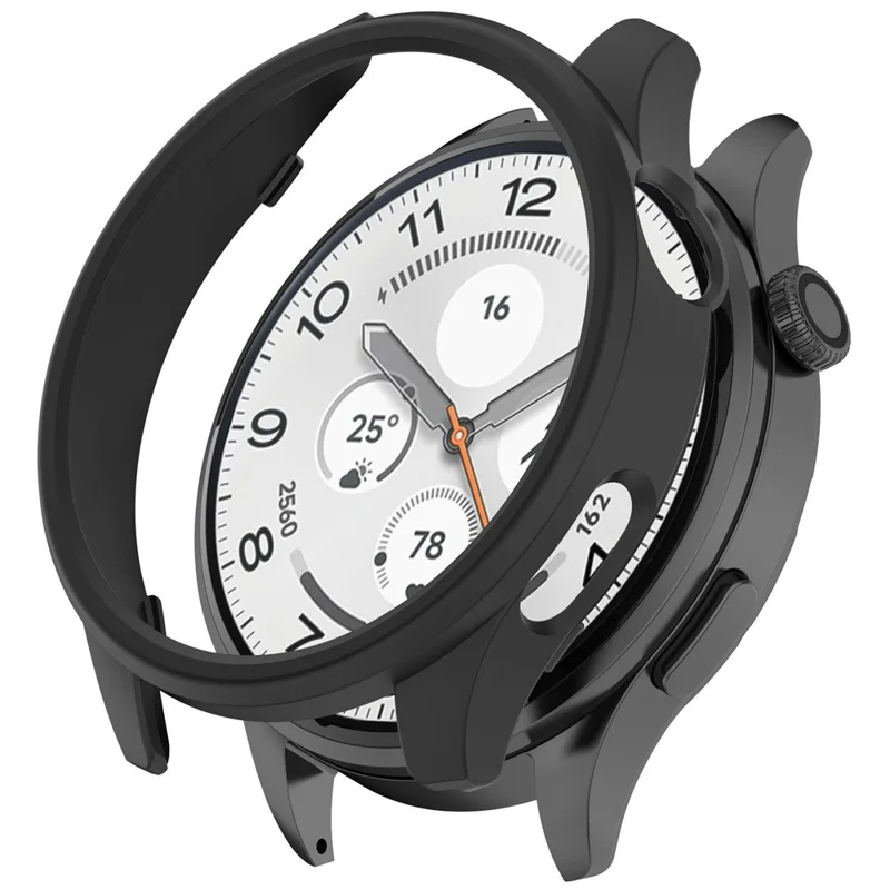 Voor Xiaomi Watch 5 Hoes Halftransparant Uitsnijding PC Beschermlaag - Matzwart