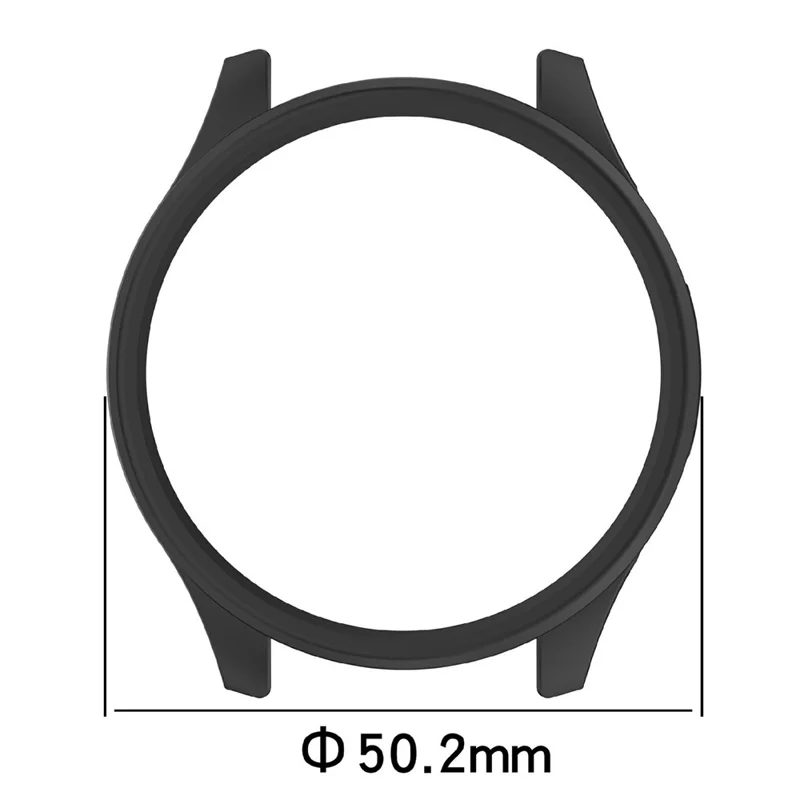 Voor Xiaomi Watch 5 Hoes Halftransparant Uitsnijding PC Beschermlaag - Matzwart