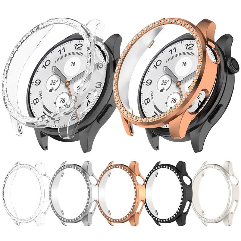 Harde PC-hoesje met strassversiering voor Xiaomi Watch 5, beschermmantel voor smartwatch - Zwart