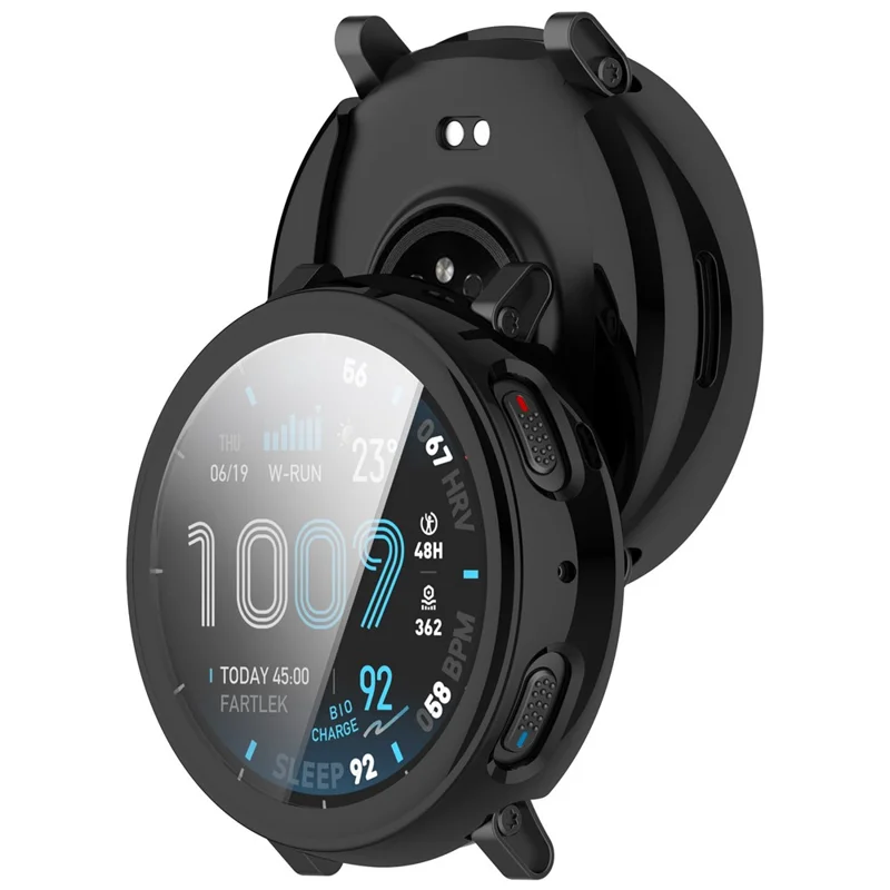 For Huami Amazfit Active Max Full Coverage TPU Watch Cover Electroplated Protective Case - Black