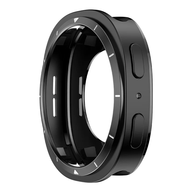 För Samsung Galaxy Watch8 40 mm Metallram PC-skyddsfodral av Zinklegering med Skalmarkeringar - Svart / Vit