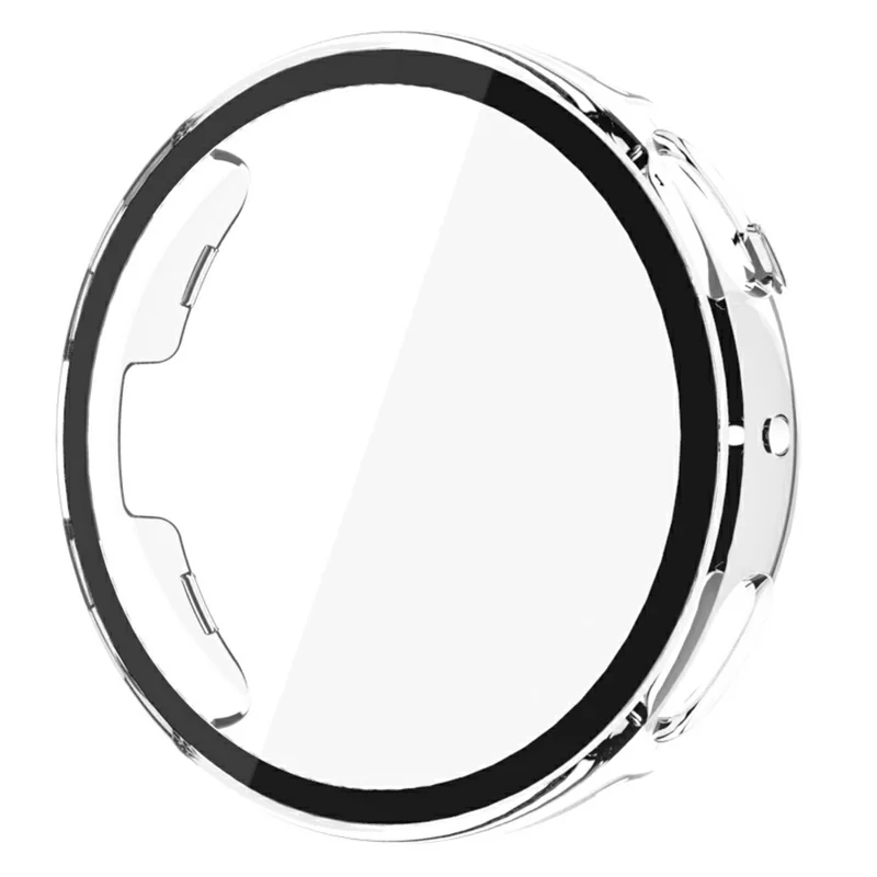 For Huami Amazfit Active Max Watch Case PC Frame Cover with Tempered Glass Screen Film - Transparent