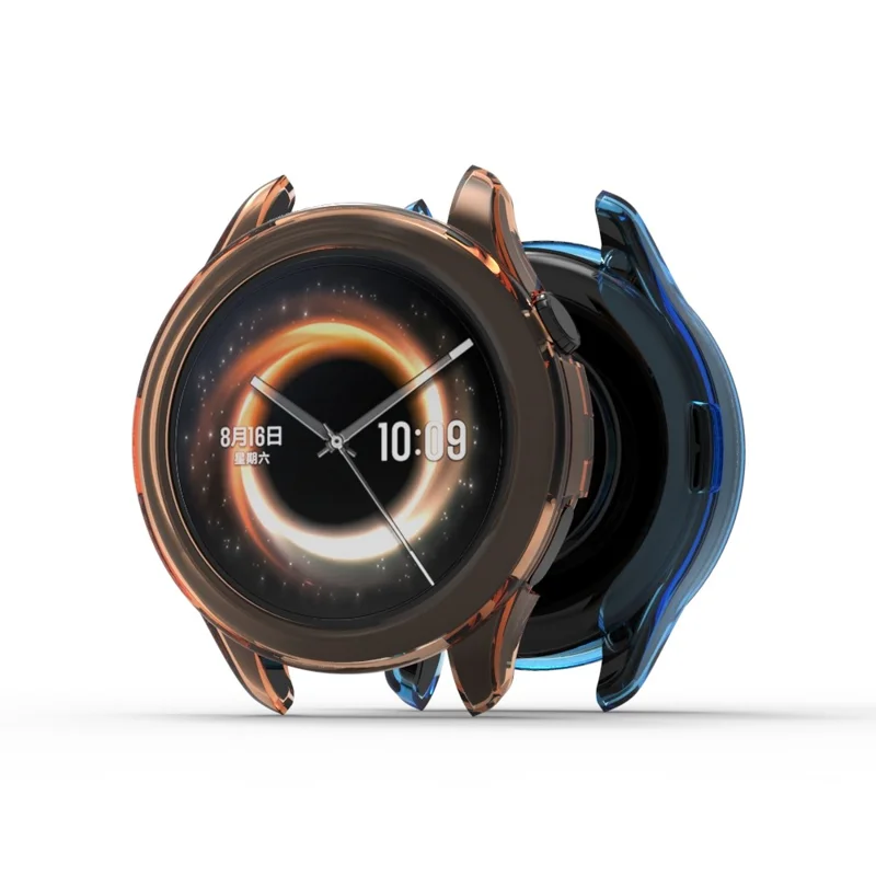 For Xiaomi Watch 5 Protective Case Anti-drop TPU Half Cover Frame - Transparent Purple