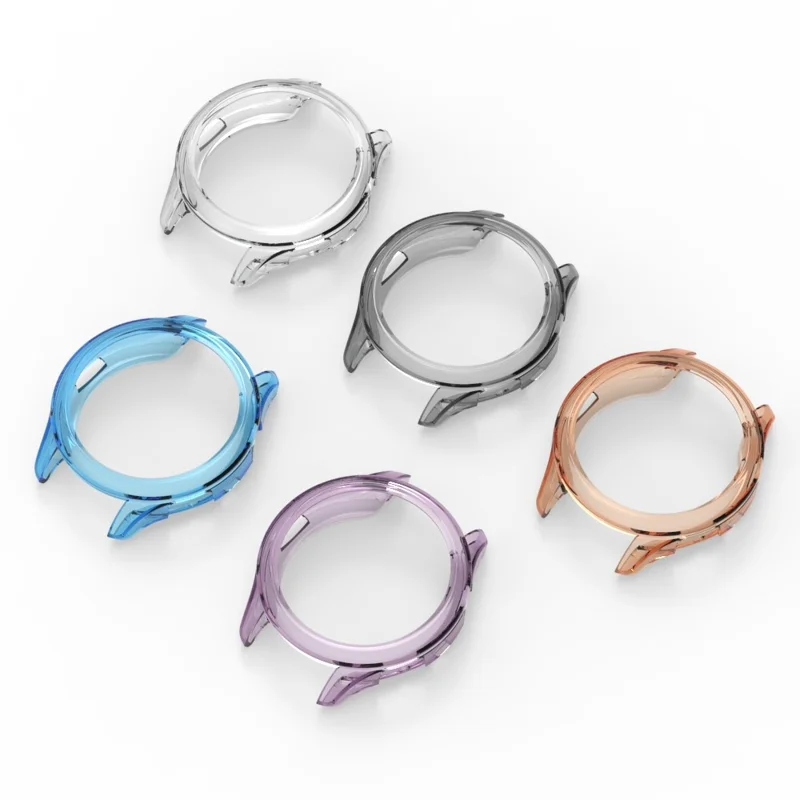 For Xiaomi Watch 5 Protective Case Anti-drop TPU Half Cover Frame - Transparent Purple