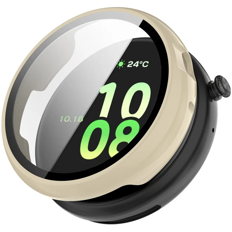 Coque de montre pour Honor Watch GS 5 avec film de protection en verre - Blanc ivoire