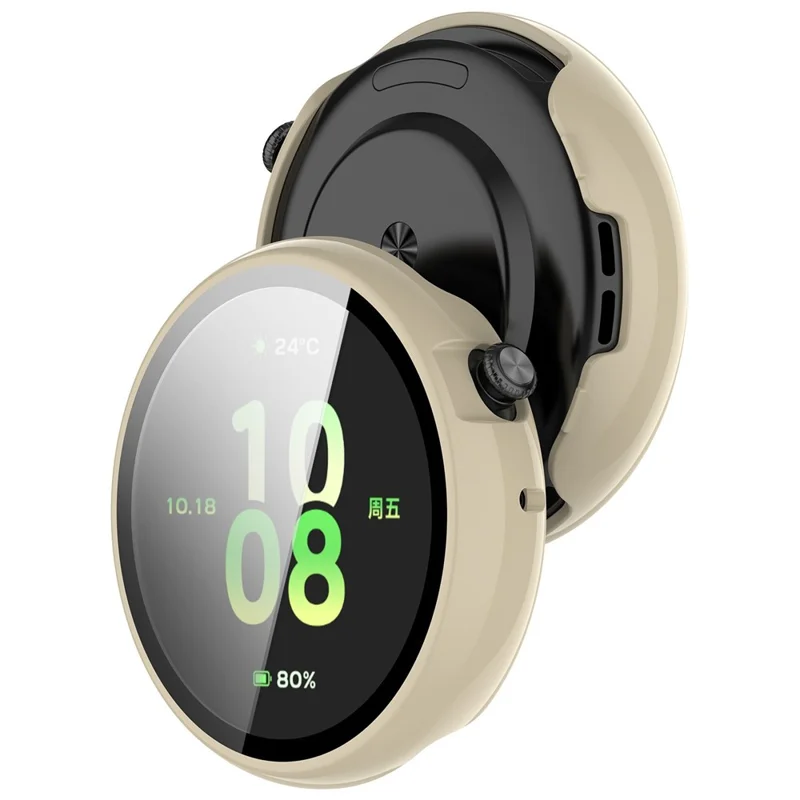 Coque de montre pour Honor Watch GS 5 avec film de protection en verre - Blanc ivoire