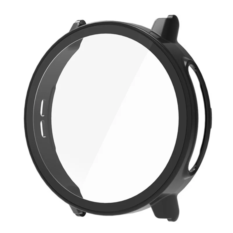 For Garmin Bounce 2 Case Hard PC Watch Protective Cover with Tempered Glass Film - Black