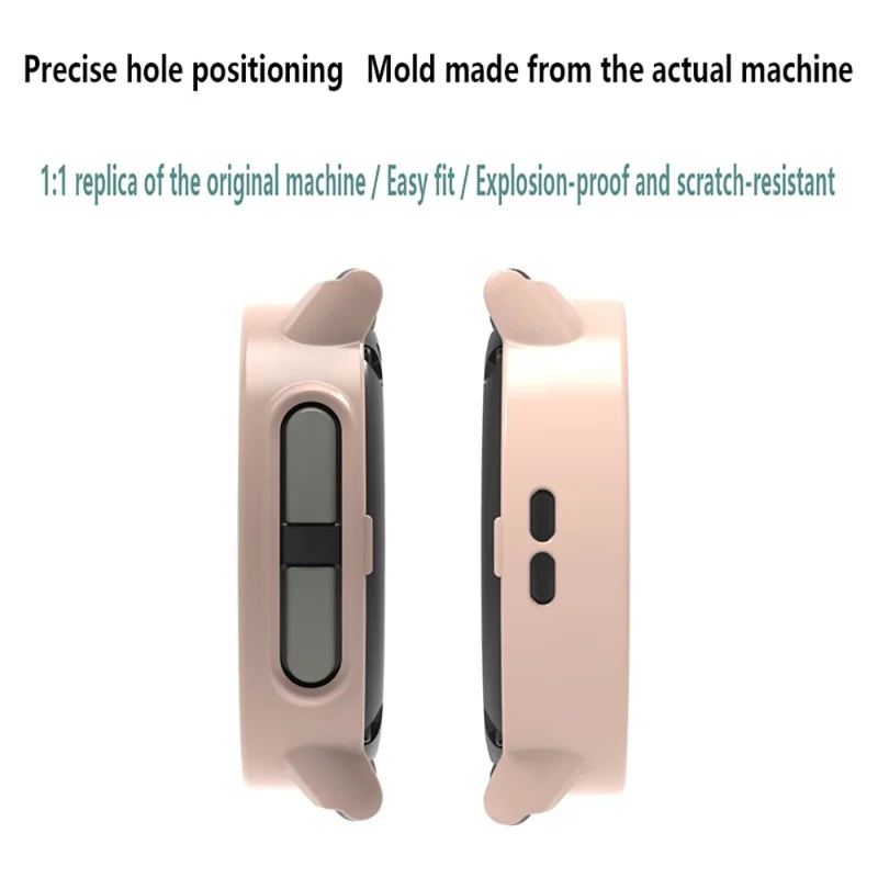 For Garmin Bounce 2 Case Hard PC Watch Protective Cover with Tempered Glass Film - Black