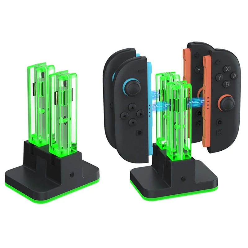 DOBE FOMIS ELECTRONICS TNS-5125 4-in-1-Ladestation für Nintendo Switch 2 / Switch / OLED Joy-Con-Controller mit RGB-Beleuchtung