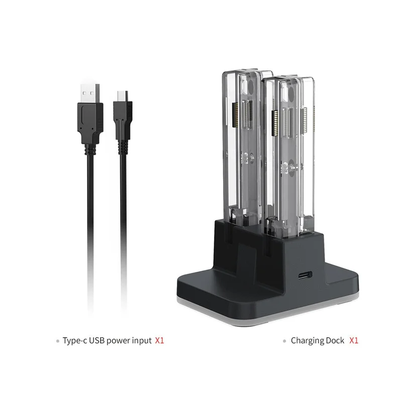 DOBE FOMIS ELECTRONICS TNS-5125 4-in-1-Ladestation für Nintendo Switch 2 / Switch / OLED Joy-Con-Controller mit RGB-Beleuchtung