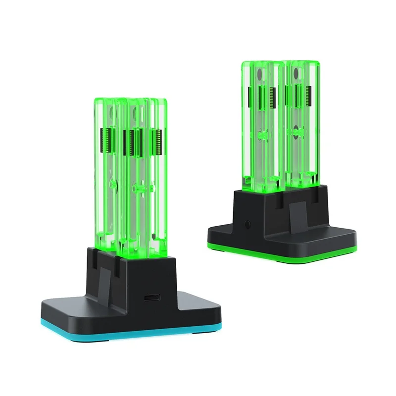 DOBE FOMIS ELECTRONICS TNS-5125 4-in-1-Ladestation für Nintendo Switch 2 / Switch / OLED Joy-Con-Controller mit RGB-Beleuchtung