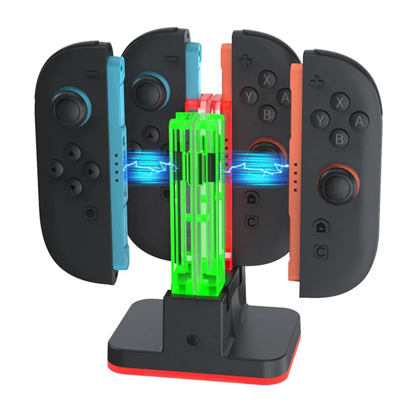 DOBE FOMIS ELECTRONICS TNS-5125 4-in-1-Ladestation für Nintendo Switch 2 / Switch / OLED Joy-Con-Controller mit RGB-Beleuchtung