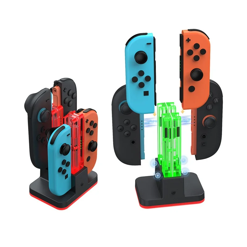 DOBE FOMIS ELECTRONICS TNS-5125 4-in-1-Ladestation für Nintendo Switch 2 / Switch / OLED Joy-Con-Controller mit RGB-Beleuchtung