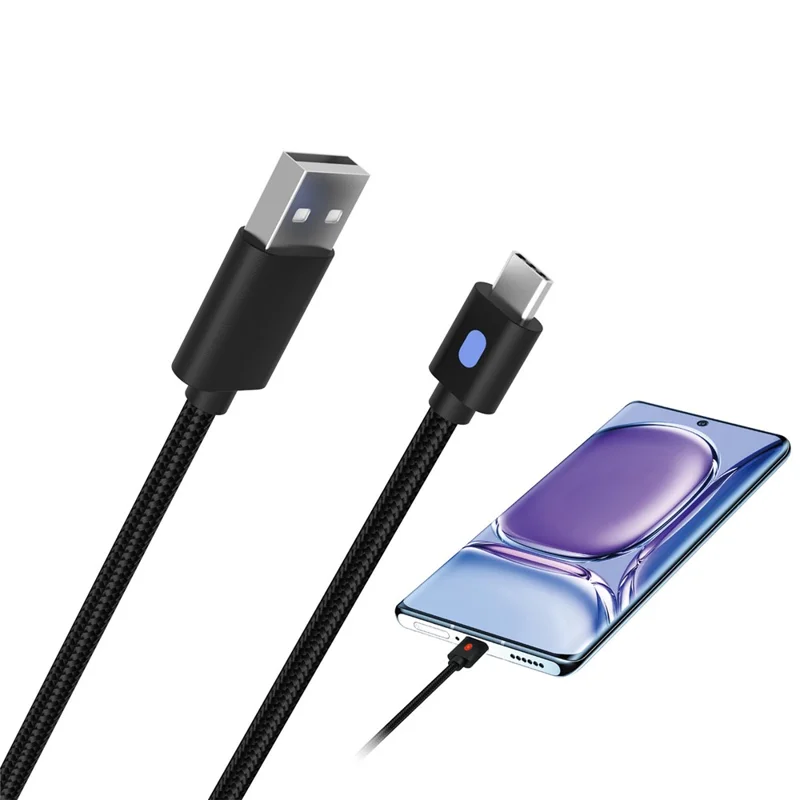 DOBE FOMIS ELECTRONICS TY-0803B 3m Gaming Controller Charging Cable for Sony PlayStation 5 / Nintendo Switch / Xbox Series USB-A to USB-C Data Cord - Black