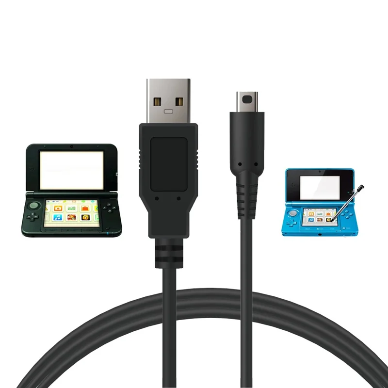 DOBE FOMIS ELECTRONICS TNS-51129 0.8m USB-A to Mini-USB Charging Cable for Nintendo 3DS XL / 3DS / 2DS - Black