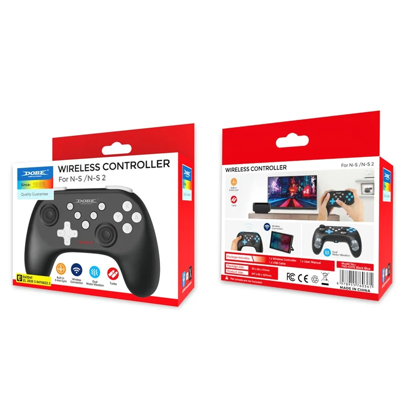 DOBE FOMIS ELECTRONICS TNS-0117E Wireless Bluetooth-compatible Controller for Nintendo Switch 2 / Switch / OLED Gamepad with Vibration - Black  /  White