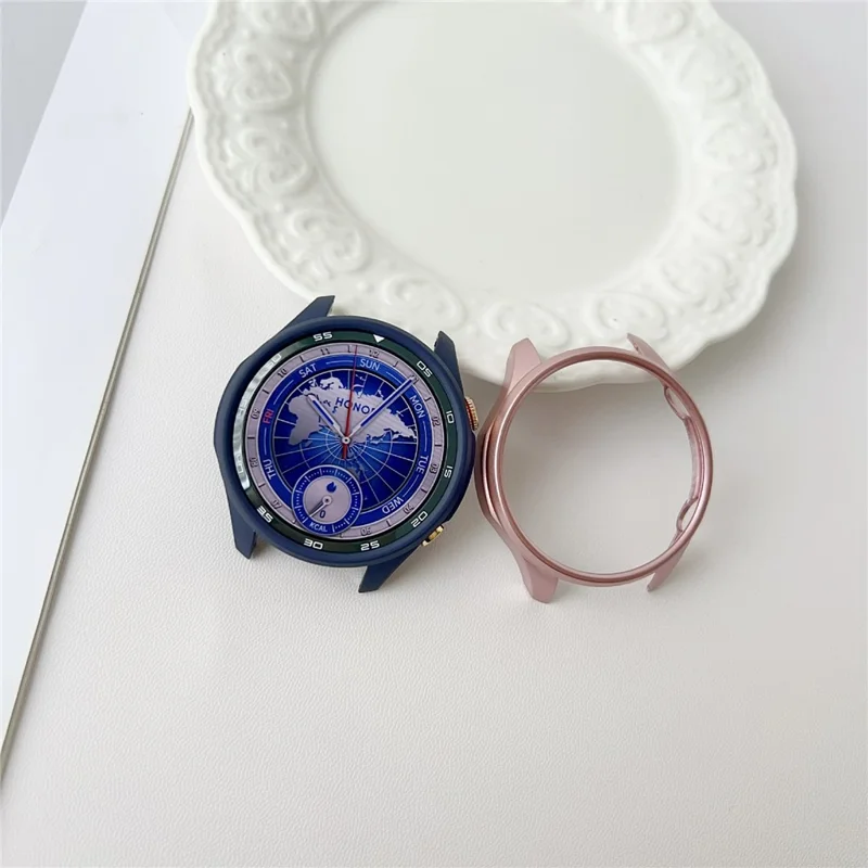 For Honor Watch 5 Pro Hard PC Watch Case Scratch Resistant Hollow Protective Cover - Matte Silver