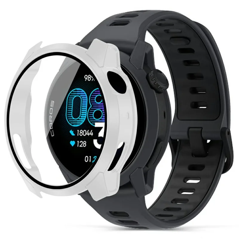 Skyddsfodral till Coros Pace 4 med PC-hölje och gehärdat glas-skärmskydd – Vit